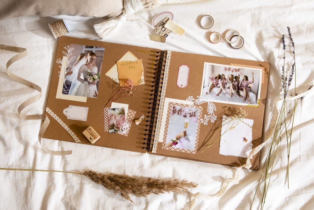 Wedding day scrap book for memories and keepsakes