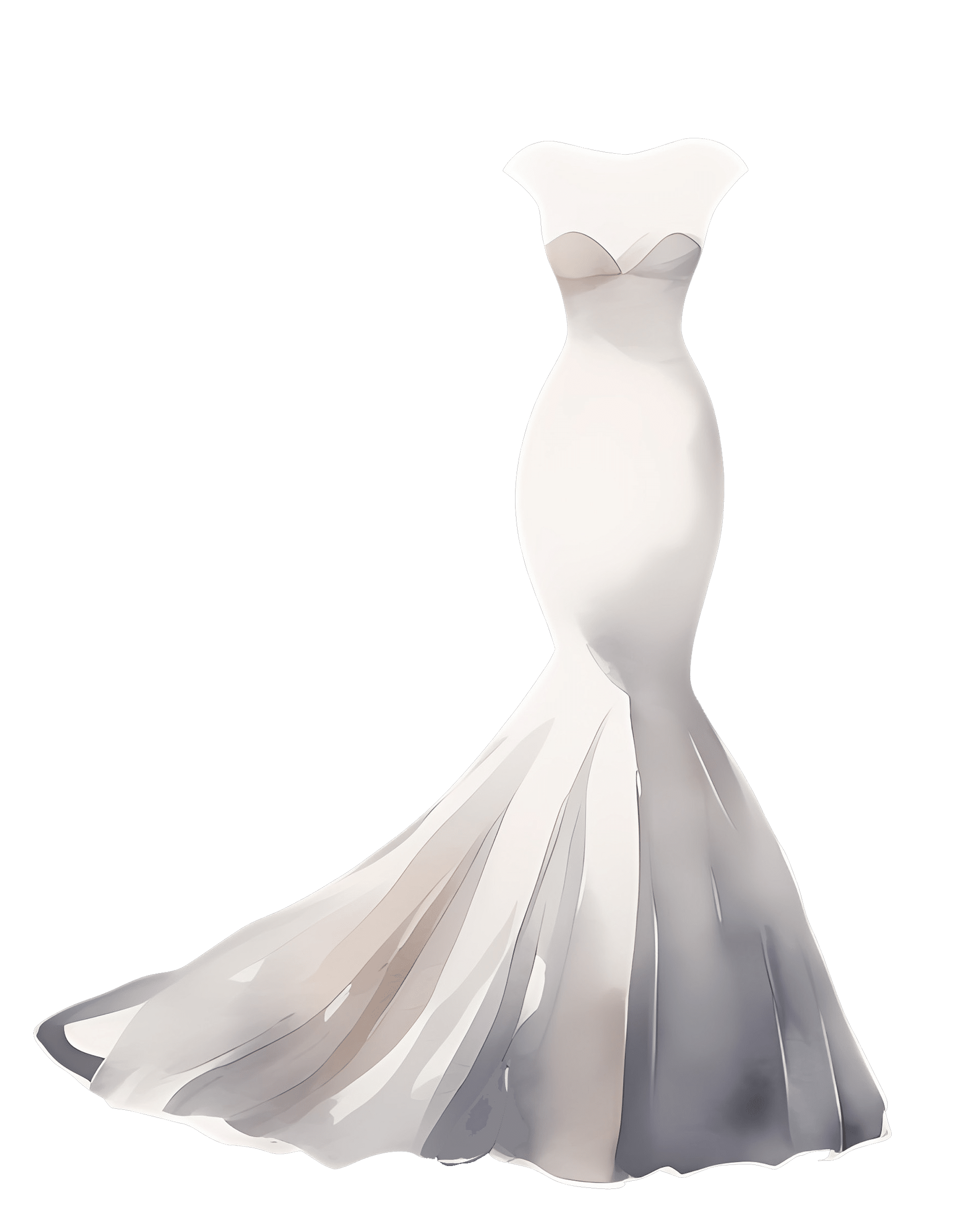 mermaid wedding dress illustration