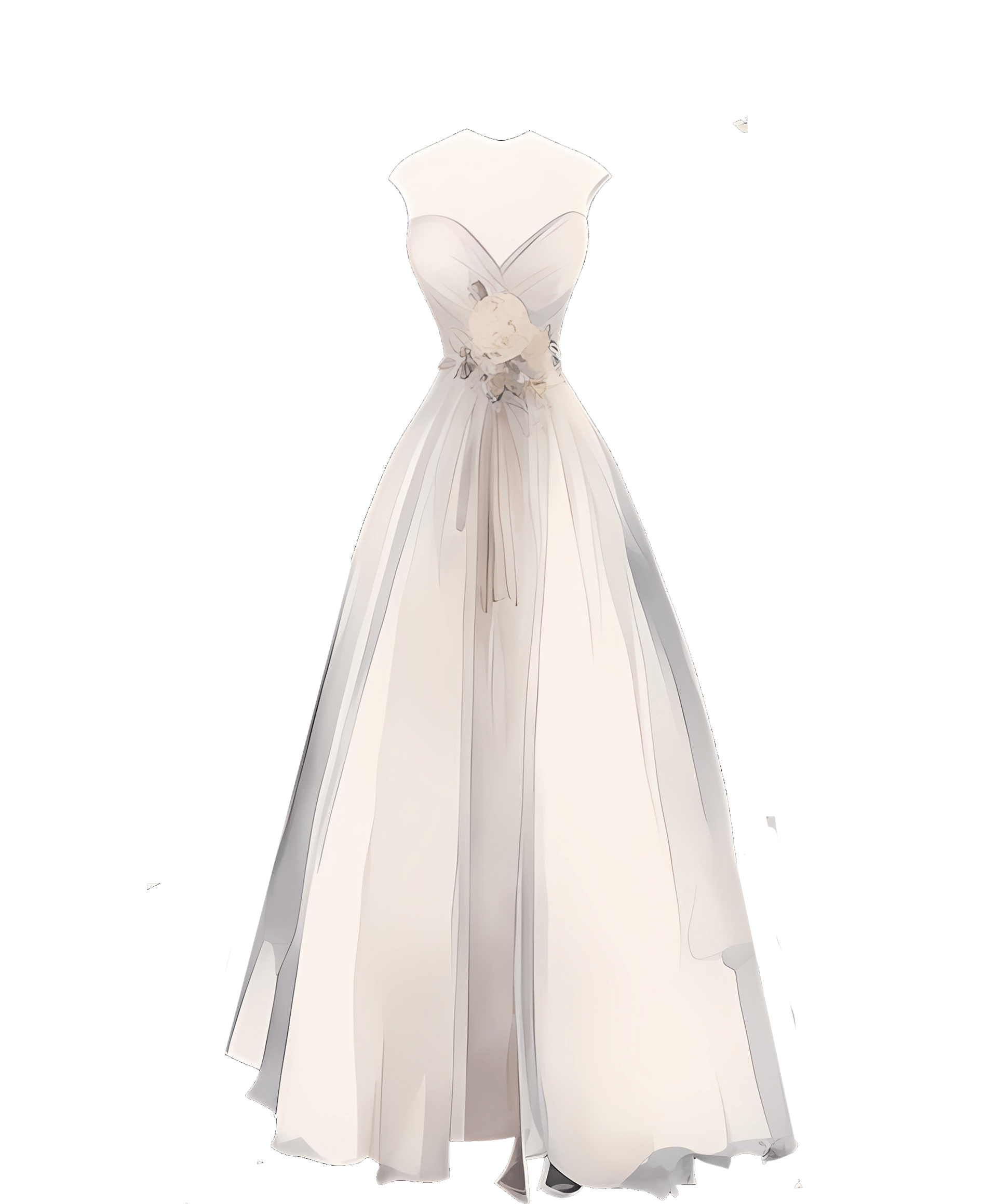 A-line wedding dress illustration