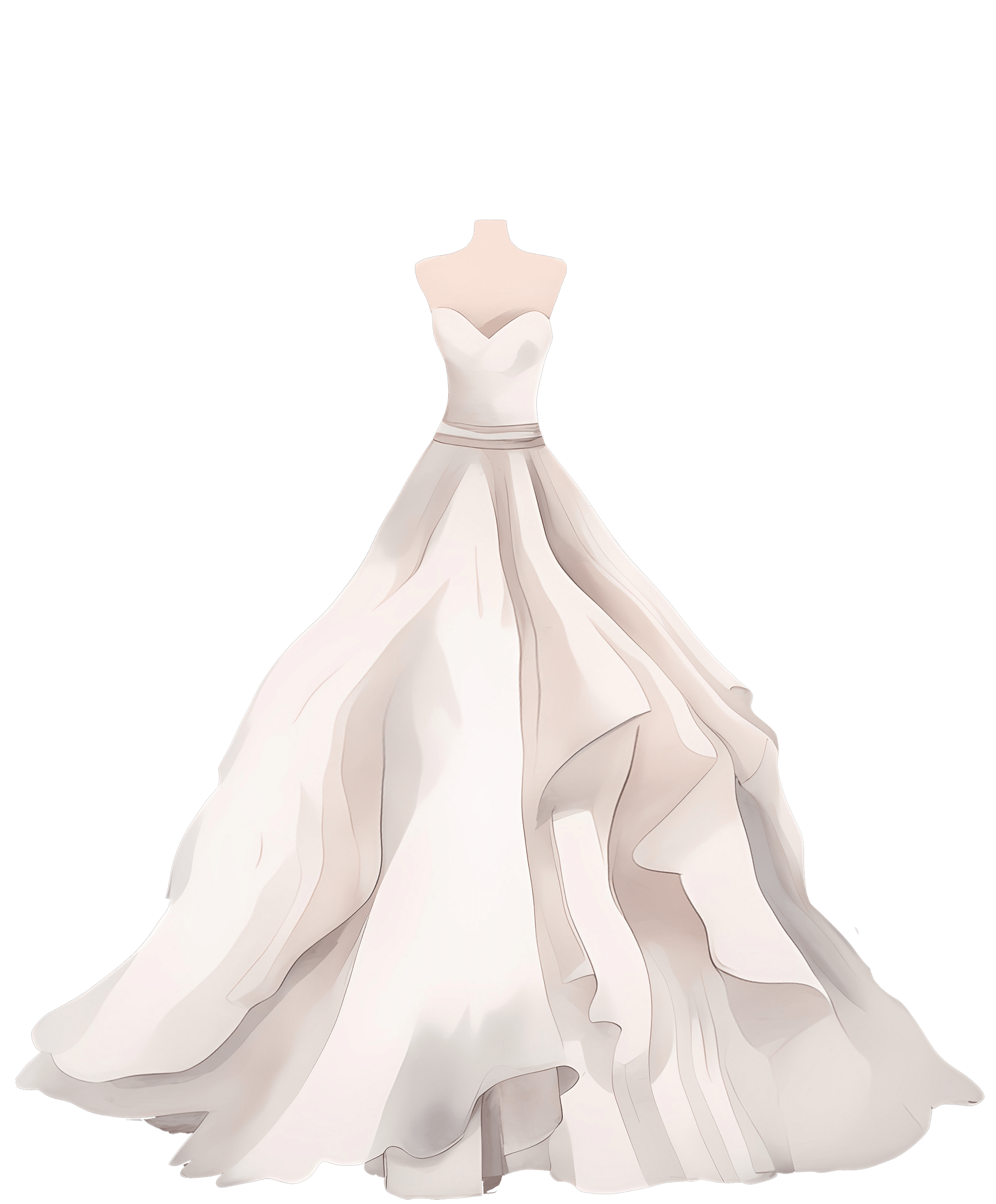 Ballgown wedding dress illustration